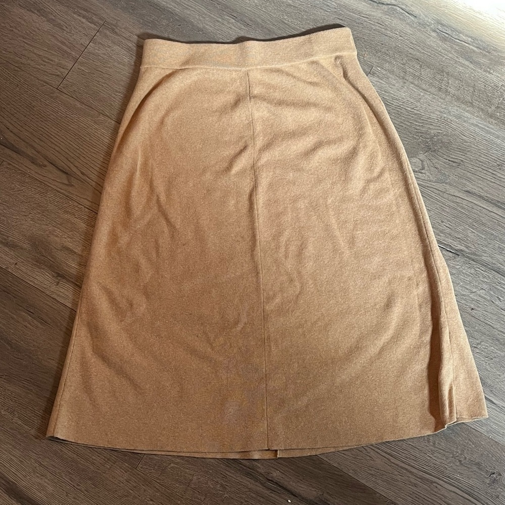 Banana Republic Elegant Tan Skirt | Thick Cotton Knee Length Brown | Size Small